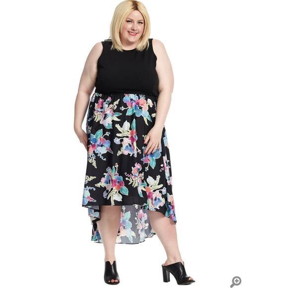 Hutch gwynniebee Rainbow Mist Floral Print Hi-Lo Maxi Dress‎ , 2X - Picture 1 of 16